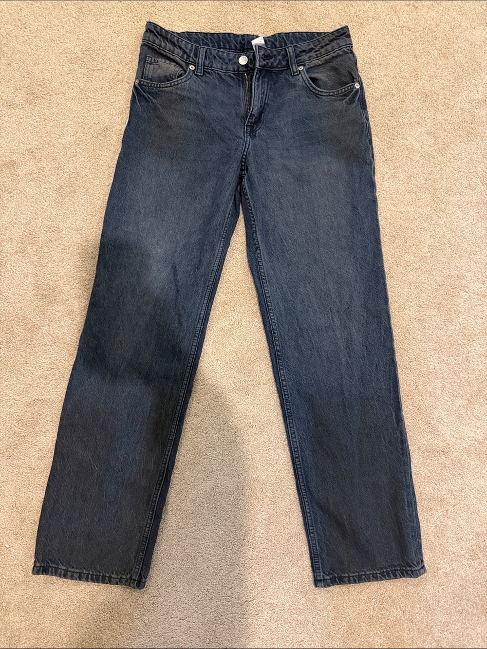 H&M size 6 dark wash wide straight leg jeans